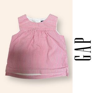 GAP Toddler Pink and White Seersucker Striped Dress,‎ Size 12-18 M, MSRP $36